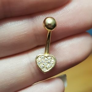 14K gold belly button/naval ring